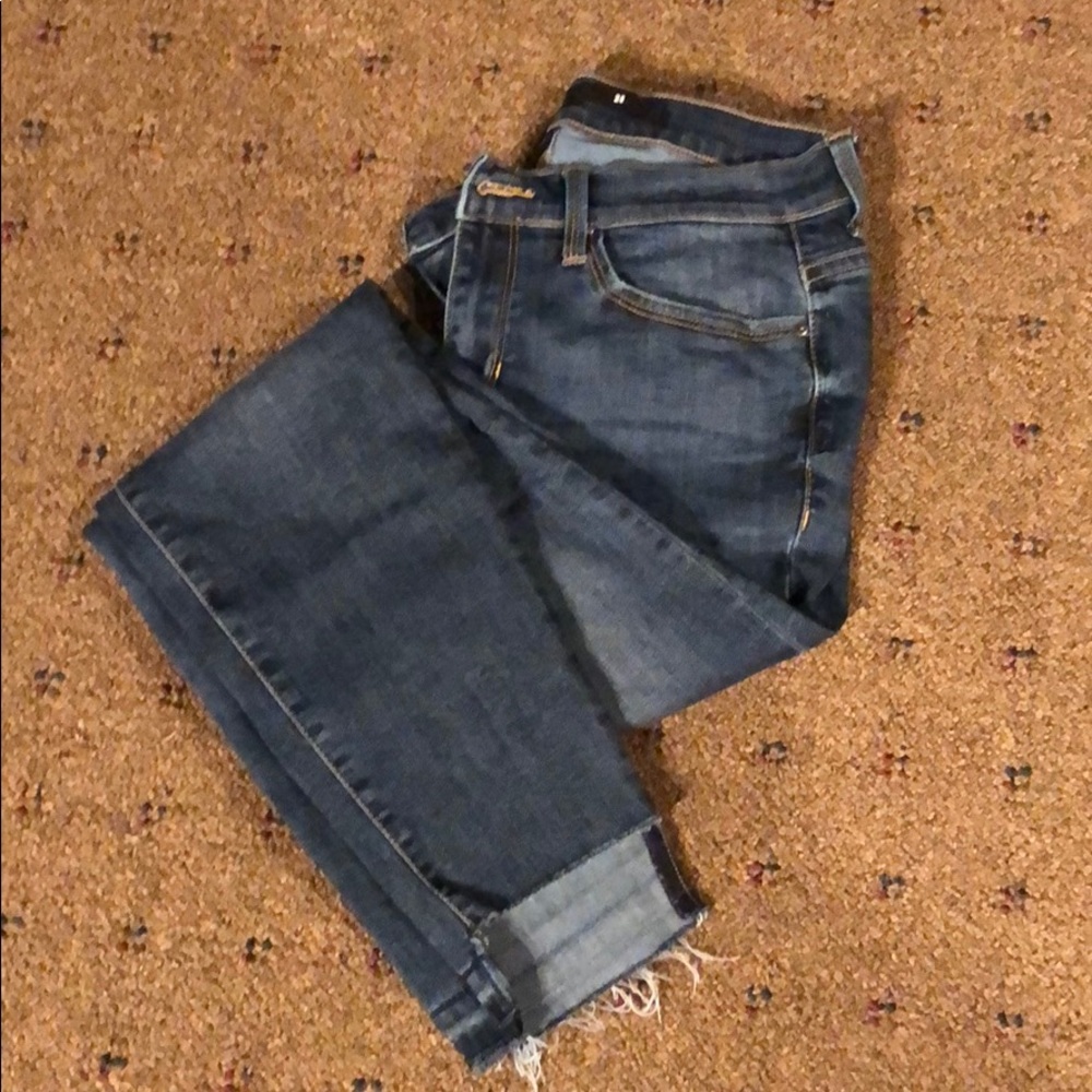 Harper Cut Off Skinny Jeans - Medium Wash